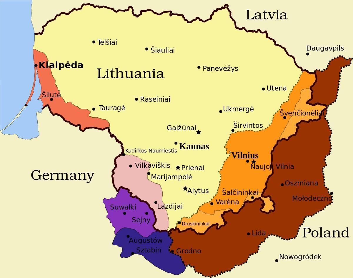 kaart van kaunas Litaue