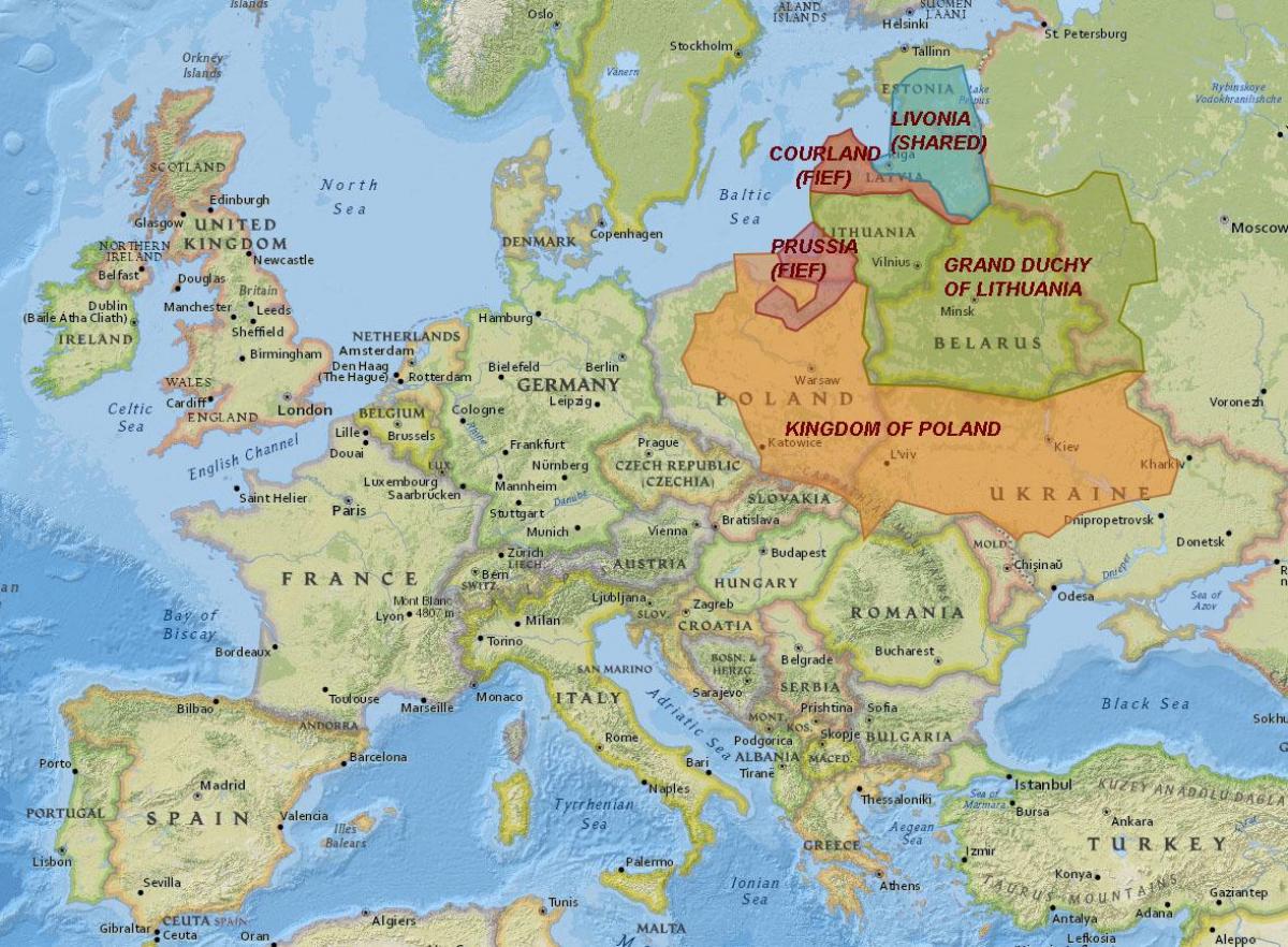 Kaart van Litaue geskiedenis
