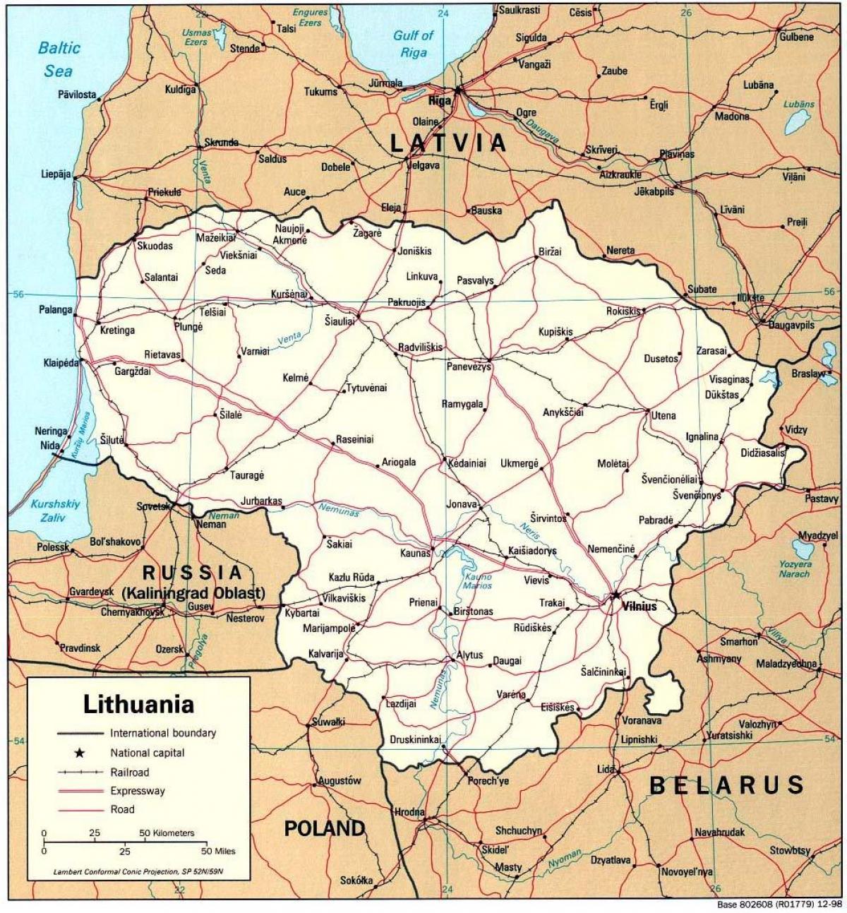 kaart wat Litaue