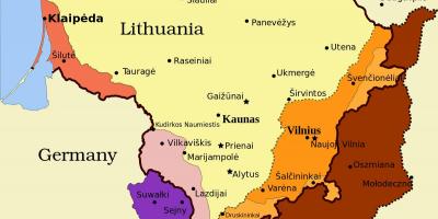 Kaart van kaunas Litaue