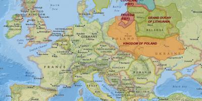 Kaart van Litaue geskiedenis